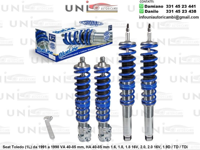 Assetto a Ghiera Regolabile Seat Toledo (1L) da 1991 a 1998 1.6 / 1.8 / 1.8 16V / 2.0 / 16V / 1.9D / 1.9TD / 1.9TDi