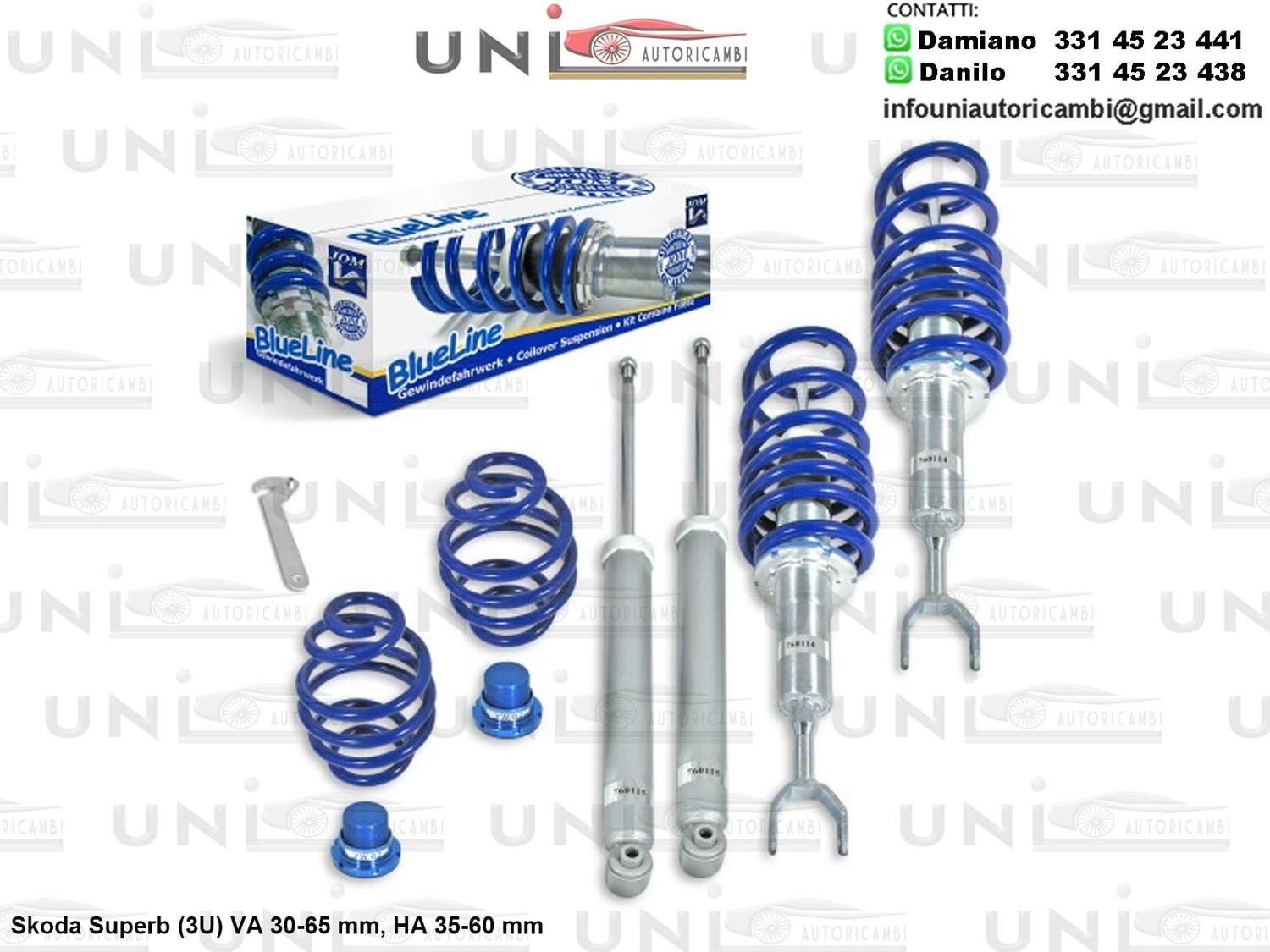 Assetto a Ghiera Regolabile 4 Ammortizzatori SPORTIVI Skoda Superb (3U)