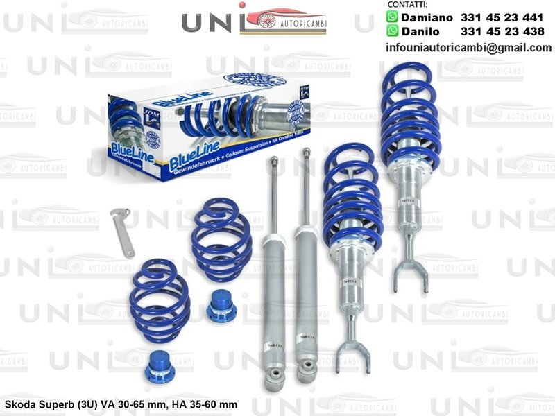 Assetto a Ghiera Regolabile 4 Ammortizzatori SPORTIVI Skoda Superb (3U)