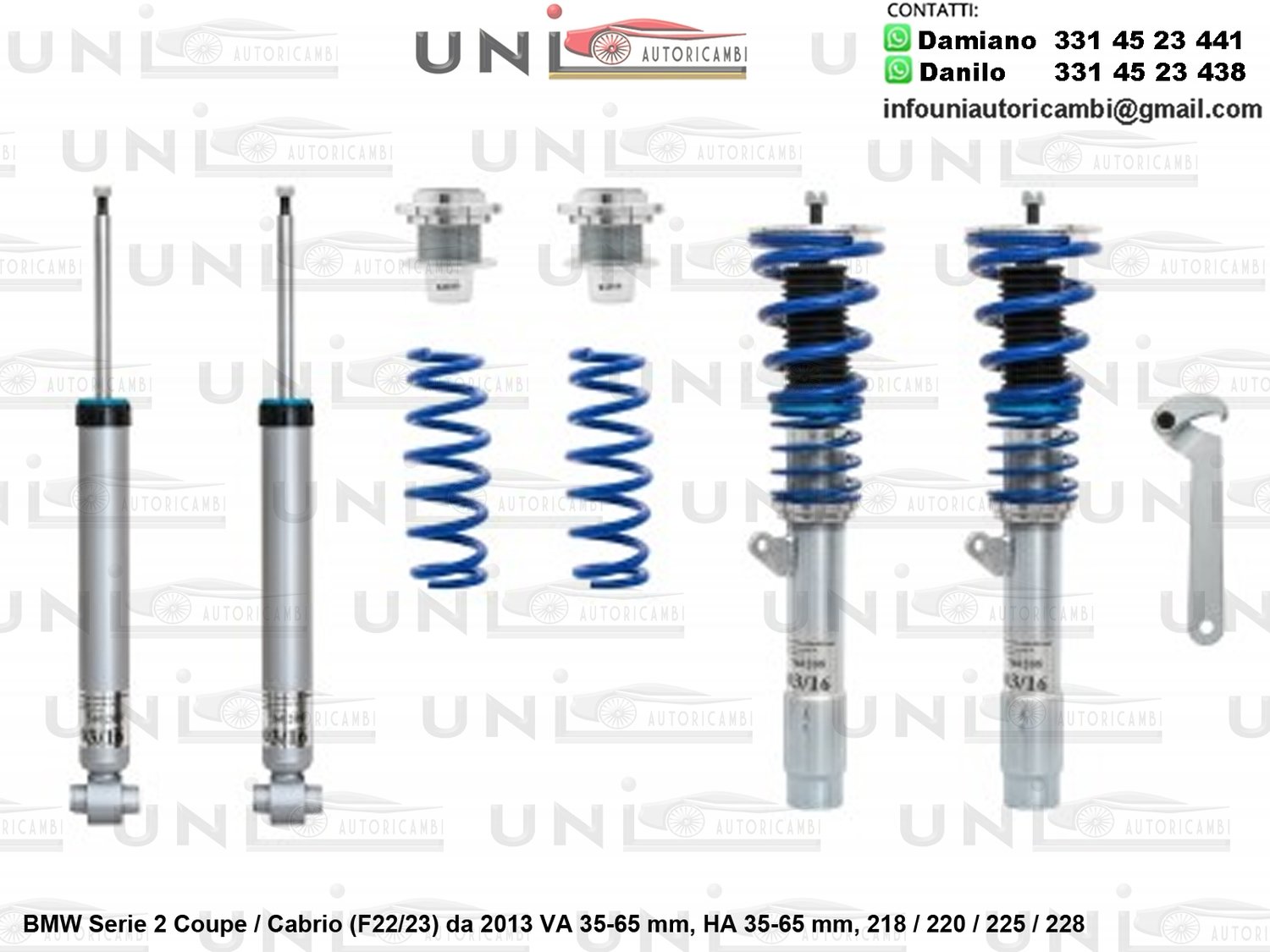 Assetto a Ghiera Regolabile BMW Serie 2 Coupe / Cabrio (F22/23) 218 / 220 / 225 / 228 da 2013