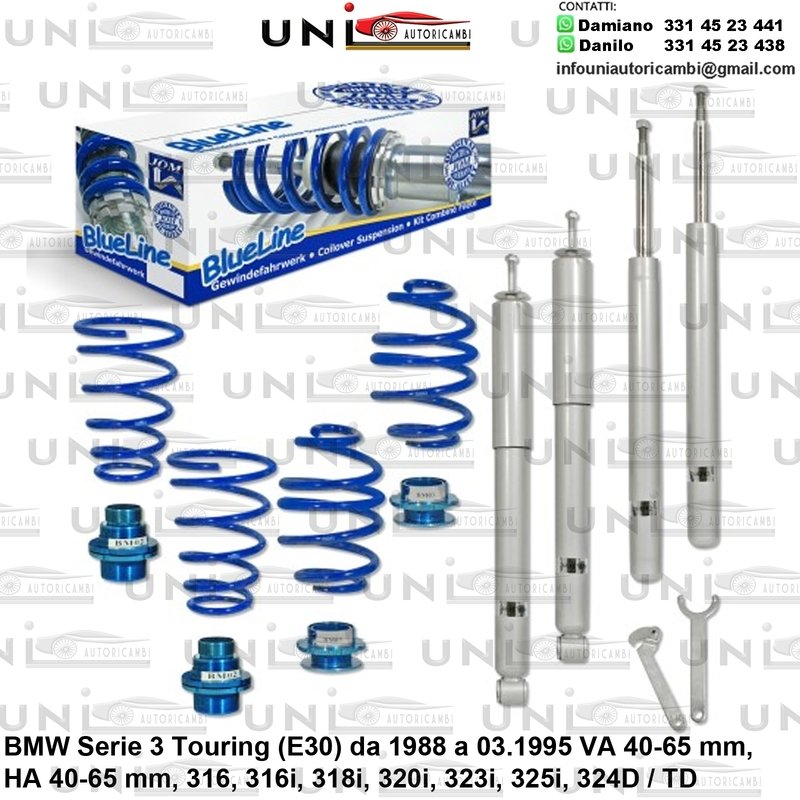 Assetto a Ghiera Regolabile BMW Serie 3 Touring (E30) 316, 316i, 318i, 320i, 323i, 325i, 324D / TD da 1988 a 03.1995 51mm