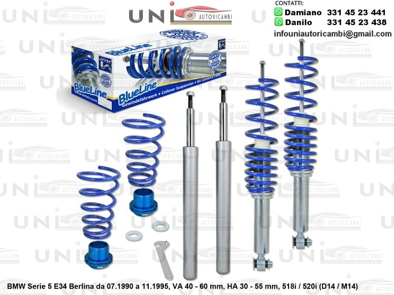 Assetto a Ghiera Regolabile BMW Serie 5 E34 Berlina 518i / 520i (D14 / M14)​ da 07.1990 a 11.1995​