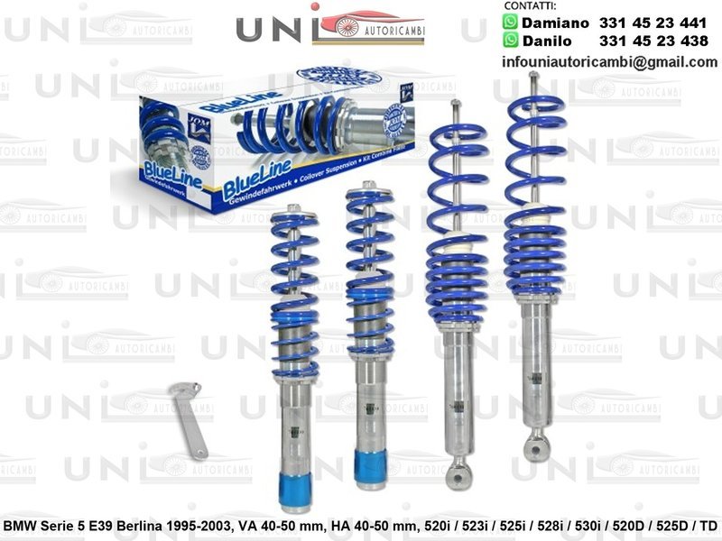 Assetto a Ghiera Regolabile BMW Serie 5 E39 Berlina 520i / 523i / 525i / 528i / 530i / 520D / 525D / TD / TDS / 530D da 1995 a 2003