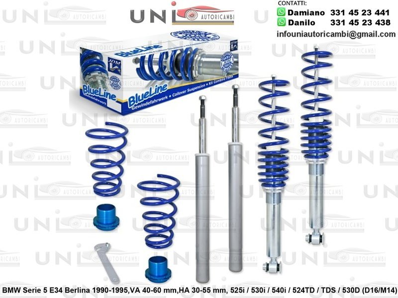 Assetto a Ghiera Regolabile BMW Serie 5 E34 Berlina (D16/M14)​ 525i / 530i / 540i / 524TD / TDS / 530D d​a 1990​ a 1995