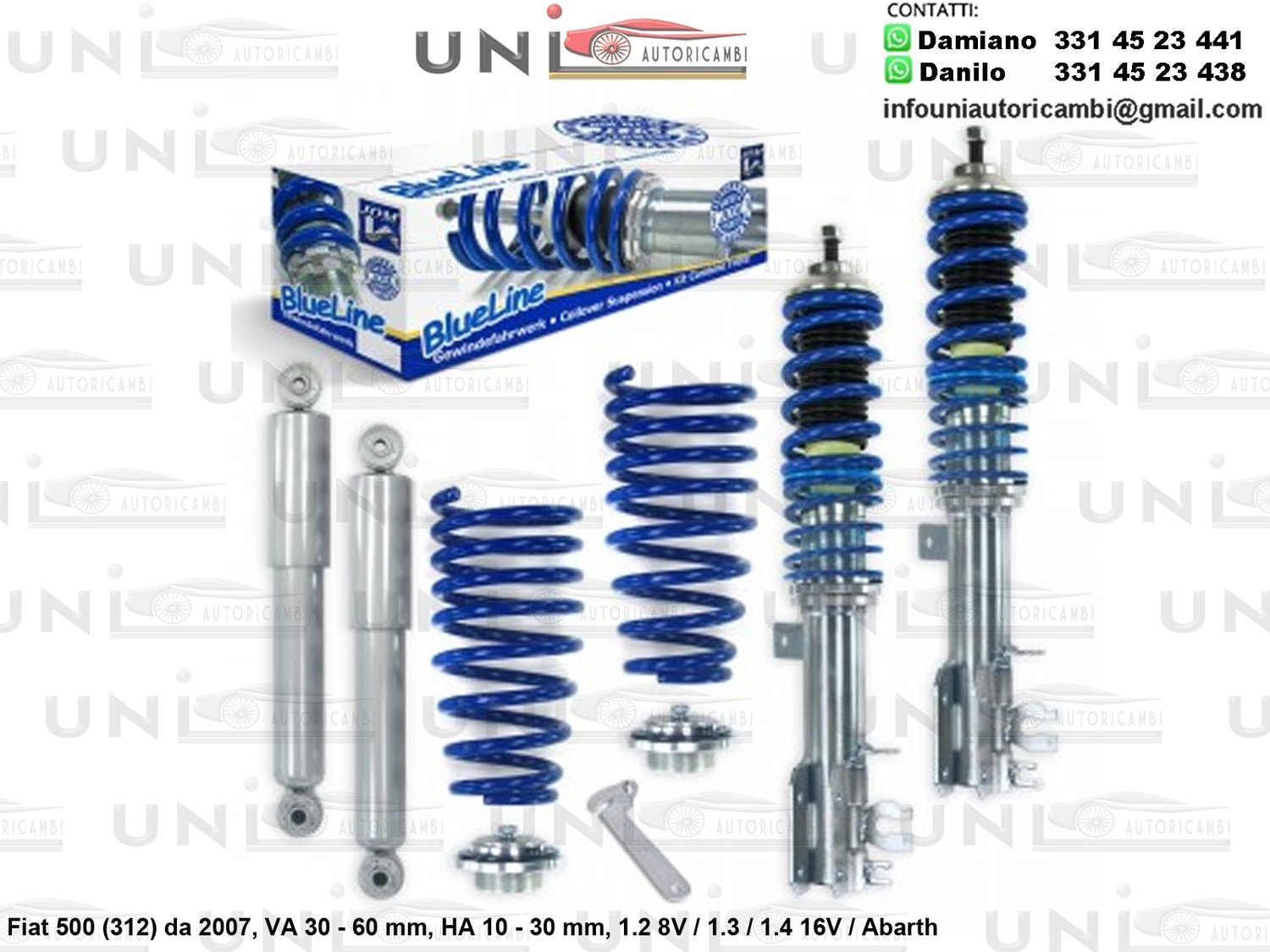 Assetto a Ghiera Regolabile Fiat 500 (312) 1.2 8V / 1.3 / 1.4 16V / Abarth da 2007