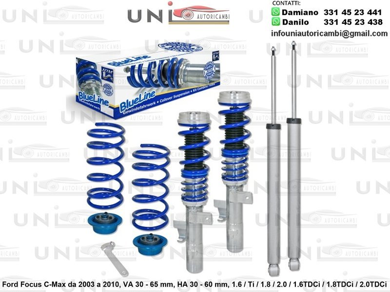 Assetto a Ghiera Regolabile Ford Focus C-Max 1.6 / Ti / 1.8 / 2.0 / 1.6TDCi / 1.8TDCi / 2.0TDCi da 2003 a 2010