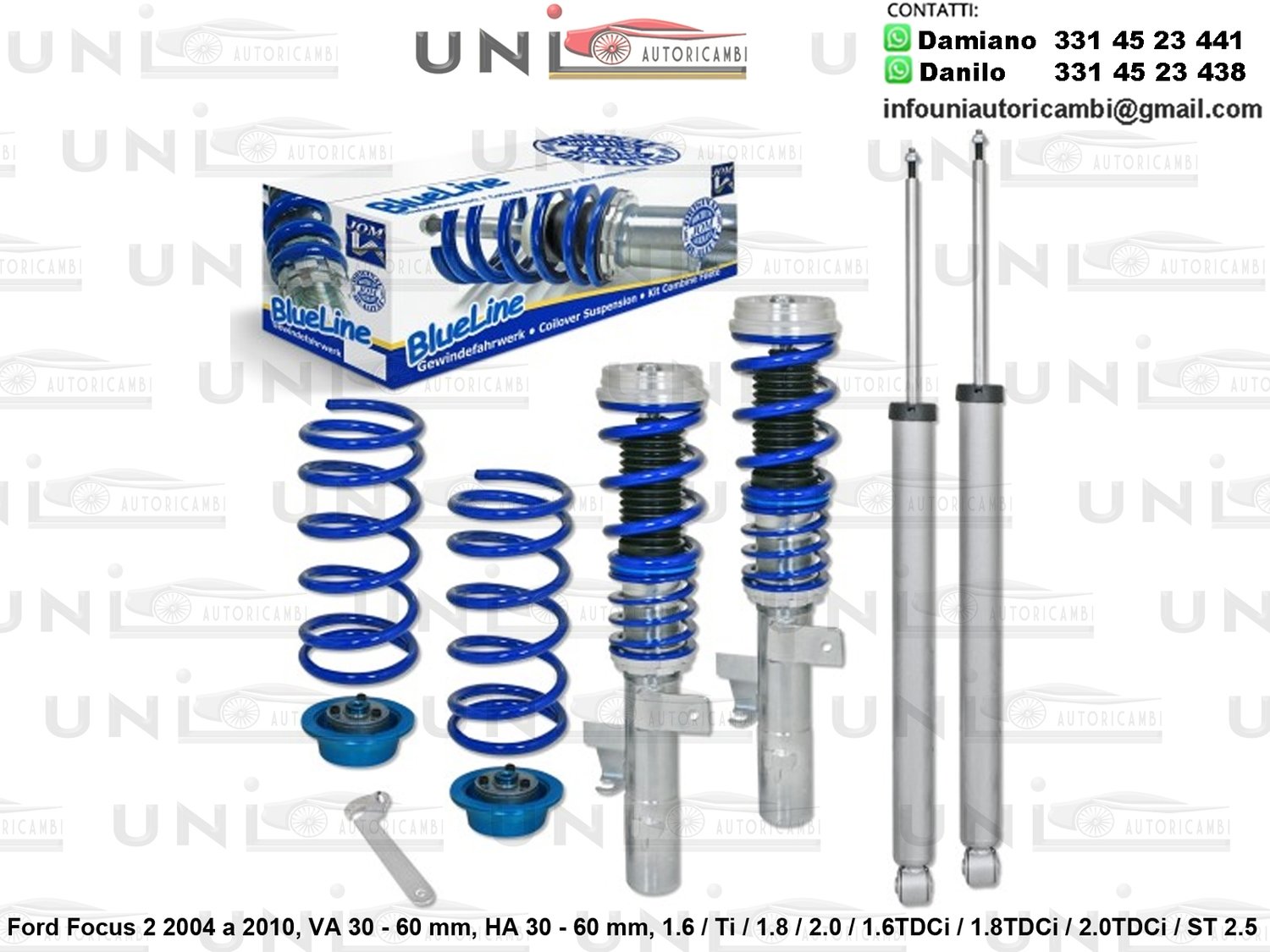 Assetto a Ghiera Regolabile Ford Focus 2 1.6 / Ti / 1.8 / 2.0 / 1.6TDCi / 1.8TDCi / 2.0TDCi / ST 2.5 da 10.2004 a 2010