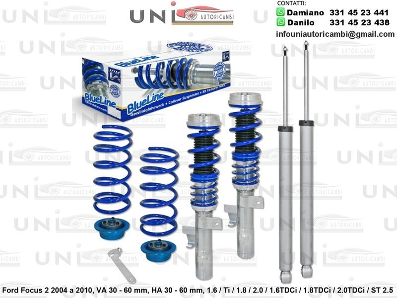 Assetto a Ghiera Regolabile Ford Focus 2 1.6 / Ti / 1.8 / 2.0 / 1.6TDCi / 1.8TDCi / 2.0TDCi / ST 2.5 da 10.2004 a 2010