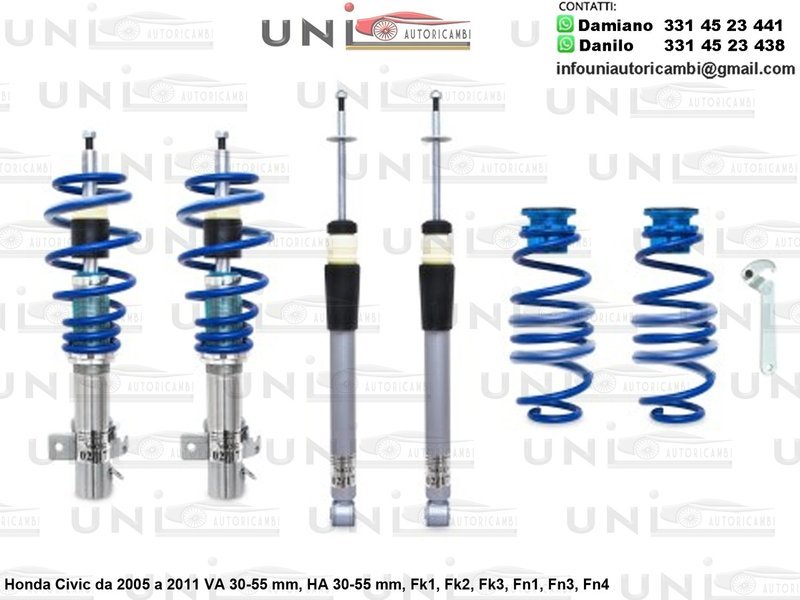 Assetto a Ghiera Regolabile Honda Civic Fk1, Fk2, Fk3, Fn1, Fn3, Fn4 da 2005 a 2011