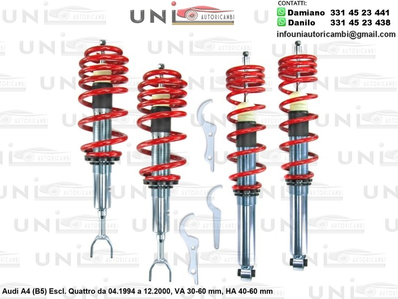 Assetto a Ghiera Regolabile Audi A4 (B5) Escluso Quattro da 04.1994 a 12.2000