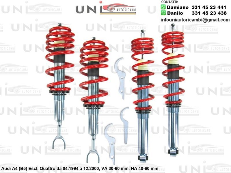 Assetto a Ghiera Regolabile Audi A4 (B5) Escluso Quattro da 04.1994 a 12.2000
