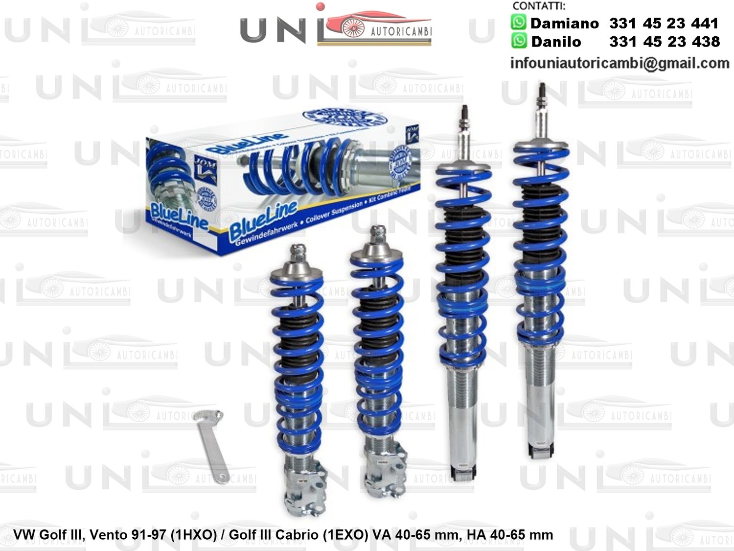 Assetto a Ghiera Regolabile VW Golf lll, Vento 10.1991-09.1997 (1HXO) / Golf lll Cabrio (1EXO)​