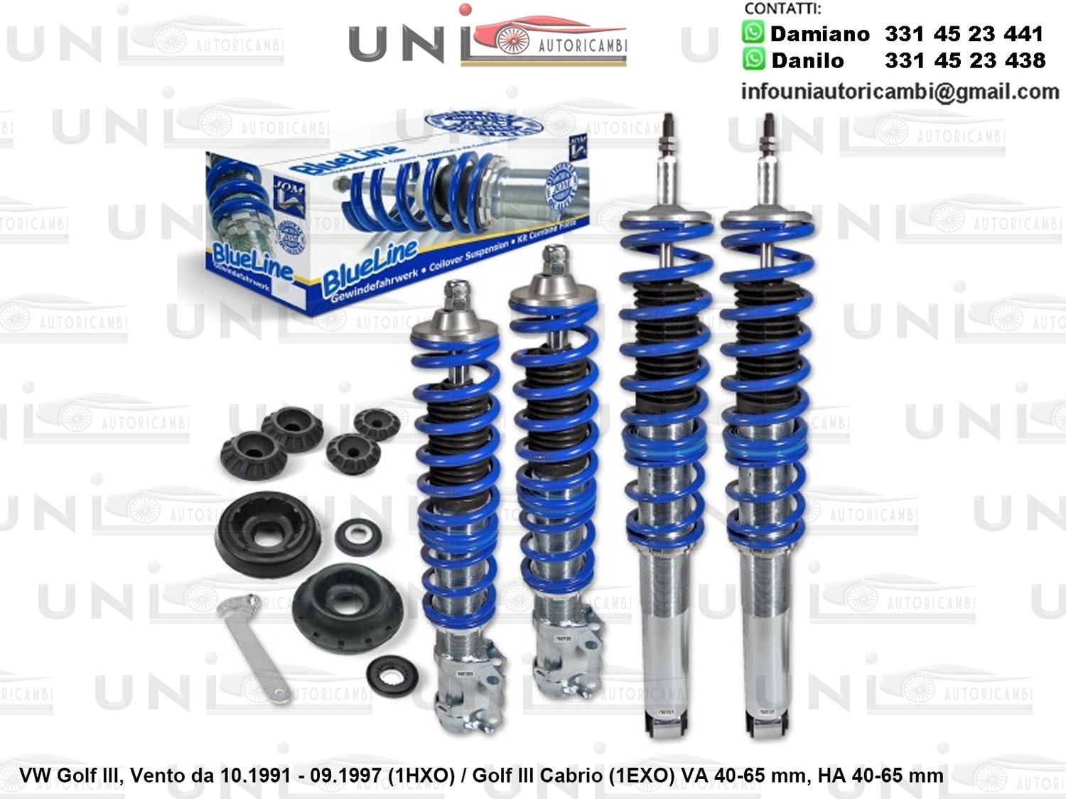 Assetto a Ghiera Regolabile VW Golf lll, Vento da 10.1991 - 09.1997 (1HXO) / Golf lll Cabrio (1EXO)​