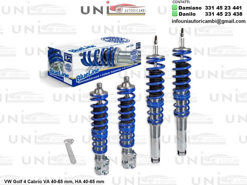 Assetto a Ghiera Regolabile 4 Ammortizzatori Sportivi VW Golf IV Cabrio