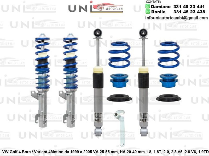 Assetto a Ghiera Regolabile VW Golf 4 Bora / Variant 4Motion da 1999 a 2005 1.8, 1.8T, 2.0, 2.3 V5, 2.8 V6, 1.9TDi