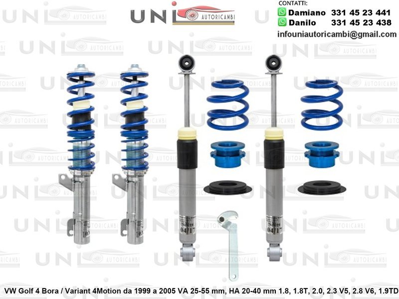 Assetto a Ghiera Regolabile VW Golf 4 Bora / Variant 4Motion da 1999 a 2005 1.8, 1.8T, 2.0, 2.3 V5, 2.8 V6, 1.9TDi