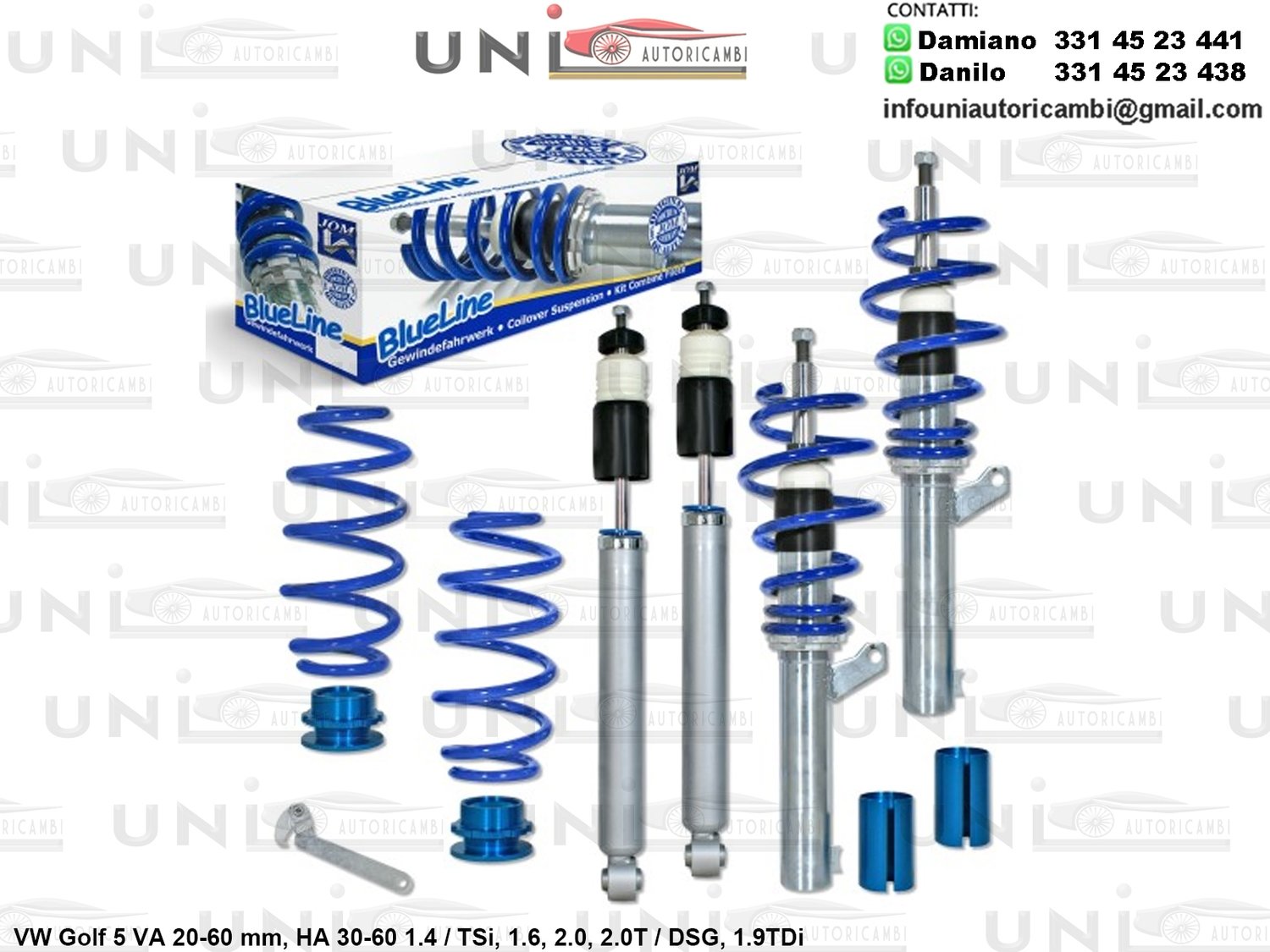 Assetto a Ghiera Regolabile VW Golf 5 1.4 / TSi / 1.6 / 2.0 / 2.0T / DSG / 1.9TDi