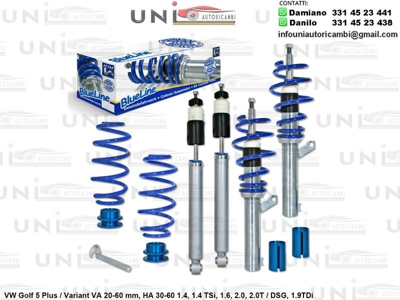 Assetto a Ghiera Regolabile VW Golf 5 Plus / Variant 1.4 / TSi / 1.6 / 2.0 / 2.0T / DSG / 1.9TDi