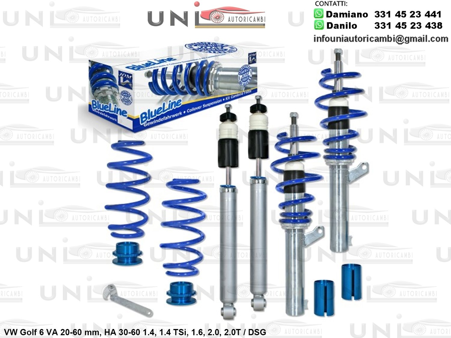 Assetto a Ghiera Regolabile VW Golf 6 1.4 / TSi / 1.6 / 2.0 / 2.0T / DSG / 1.9TDi