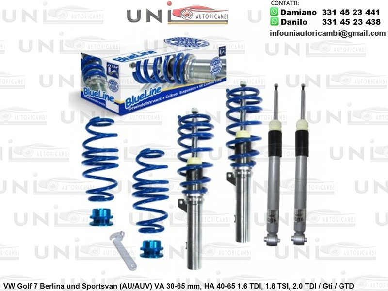 Assetto a Ghiera Regolabile VW Golf 7 Berlina / Sportsvan (AU/AUV) da 2012 - 1.6 TDI, 1.8 TSI, 2.0 TDI / Gti / GTD