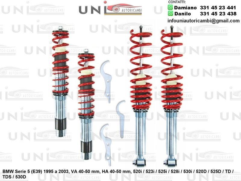 Assetto a Ghiera Regolabile BMW Serie 5 (E39) 520i / 523i / 525i / 528i / 530i / 520D / 525D / TD / TDS / 530D da 1995 a 2003