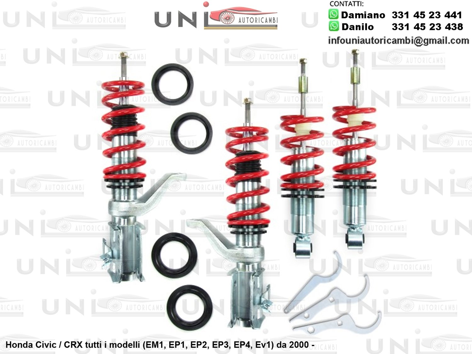 Assetto a Ghiera Regolabile Honda Civic / CRX tutti i modelli (EM1, EP1, EP2, EP3, EP4, Ev1) da 2000 -