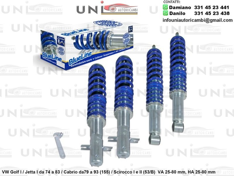 Assetto a Ghiera Regolabile VW Golf I / Jetta I da 1974 a 08.1983 / Cabrio (155) / Scirocco I+II (53/53B) da 09.1979 a 06.1993