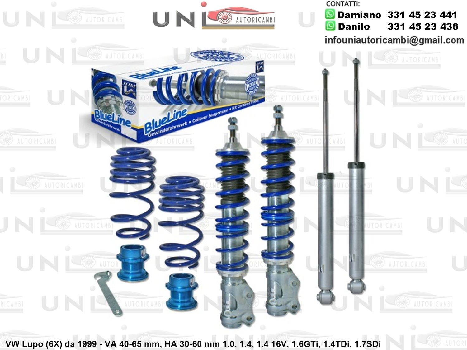 Assetto a Ghiera RegolabileVW Lupo (6X) da 1999 - 1.0 / 1.4 / 16V / 1.6GTi / 1.4TDi / 1.7SDi