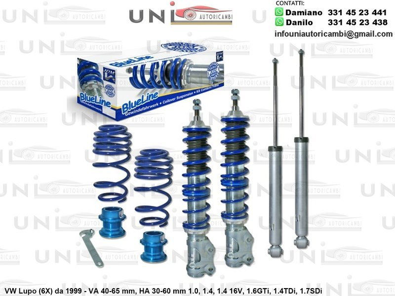 Assetto a Ghiera RegolabileVW Lupo (6X) da 1999 - 1.0 / 1.4 / 16V / 1.6GTi / 1.4TDi / 1.7SDi