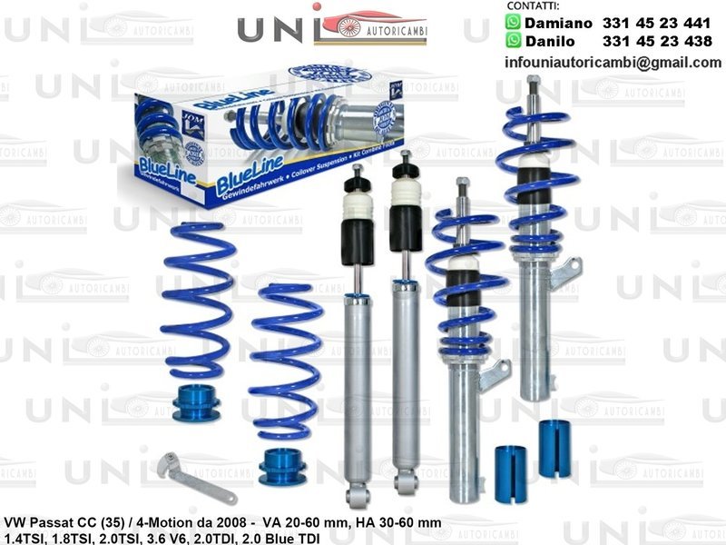 Assetto a Ghiera Regolabile VW Passat CC (35) / 4-Motion da 2008 - 1.4TSI, 1.8TSI, 2.0TSI, 3.6 V6, 2.0TDI, 2.0 Blue TDI