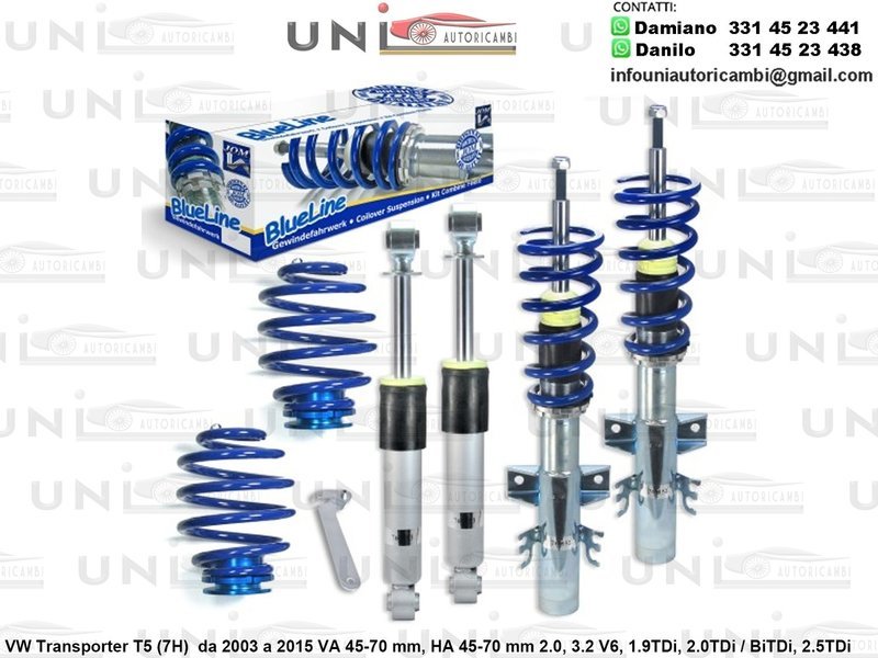 Assetto a Ghiera Regolabile VW Transporter T5 (7H)  da 2003 a 2015 2.0 / 3.2 V6 / 1.9TDi / 2.0TDi / BiTDi / 2.5TDi / 4Motion