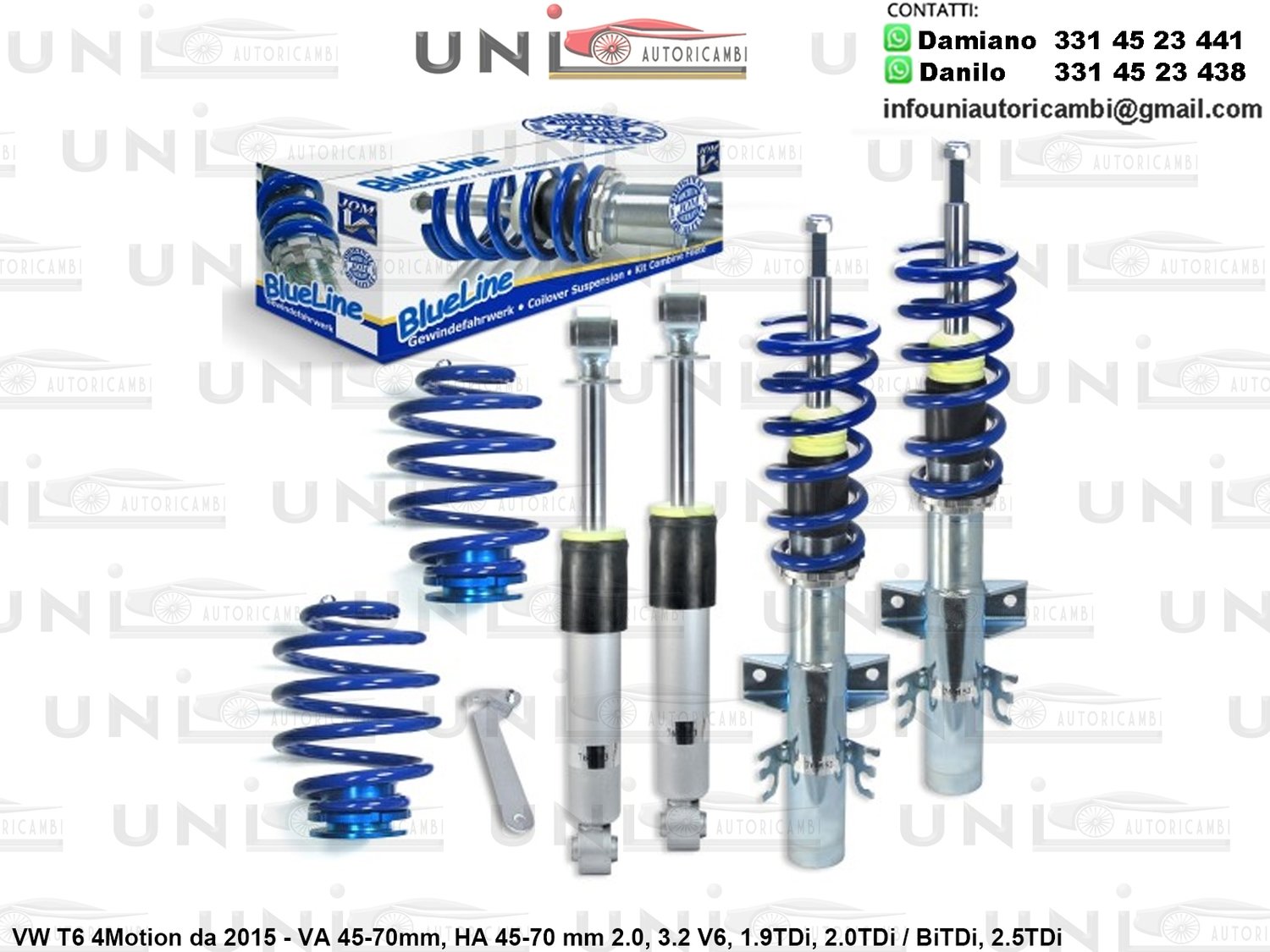 Assetto a Ghiera Regolabile VW T6 4Motion da 2015 - 2.0, 3.2 V6, 1.9TDi, 2.0TDi / BiTDi, 2.5TDi