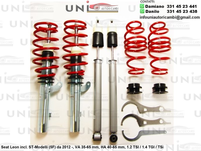 Assetto a Ghiera Regolabile Seat Leon incl. ST-Modelli (5F) 1.2 TSI / 1.4 TGI / TSi da 2012 -