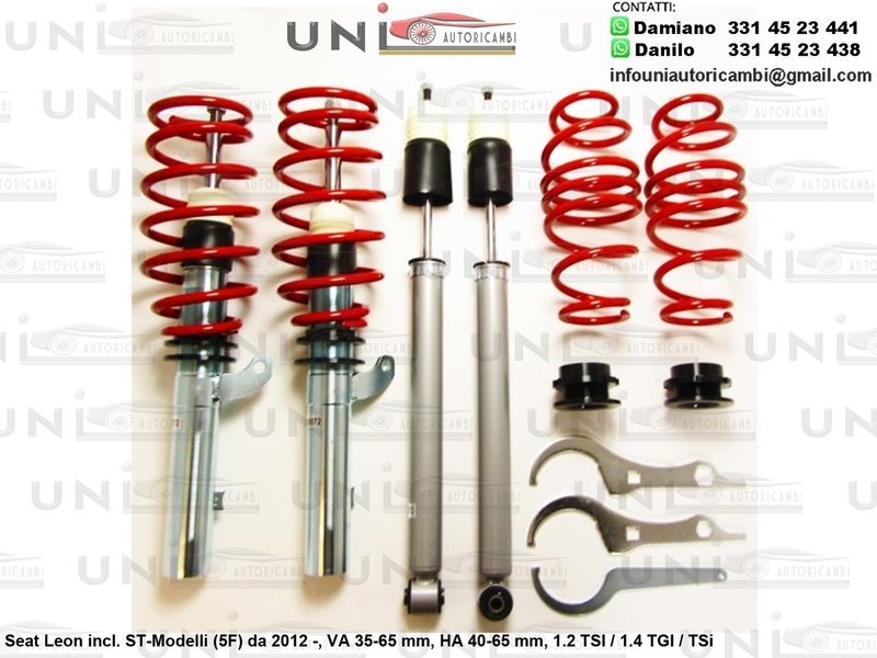 Assetto a Ghiera Regolabile Seat Leon incl. ST-Modelli (5F) 1.2 TSI / 1.4 TGI / TSi da 2012 -