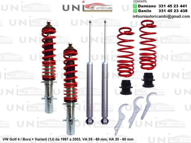 Assetto a Ghiera Regolabile VW Golf 4 / Bora + Variant (1J) da 1997 a 2003