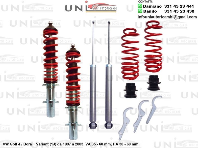 Assetto a Ghiera Regolabile VW Golf 4 / Bora + Variant (1J) da 1997 a 2003