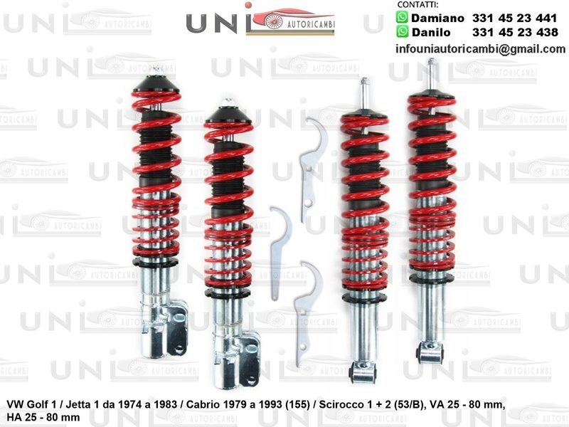 Assetto a Ghiera Regolabile VW Golf 1 / Jetta 1 da 1974 a 08.1983 / Cabrio da 09.1979 a 06.1993 (155) / Scirocco 1 + 2 (53/B)