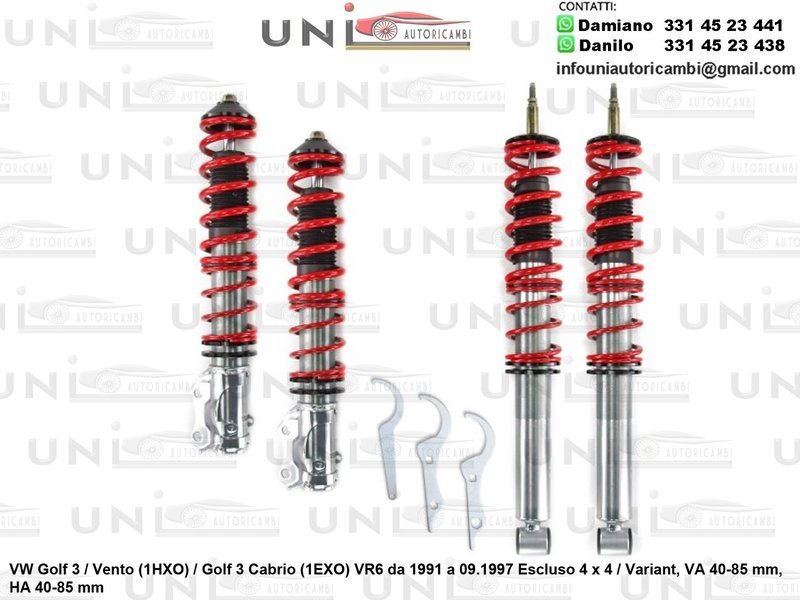 Assetto a Ghiera Regolabile VW Golf 3 / Vento (1HXO) / Golf 3 Cabrio (1EXO) VR6 da 10.1991 a 09.1997 Escluso 4 x 4 / Variant