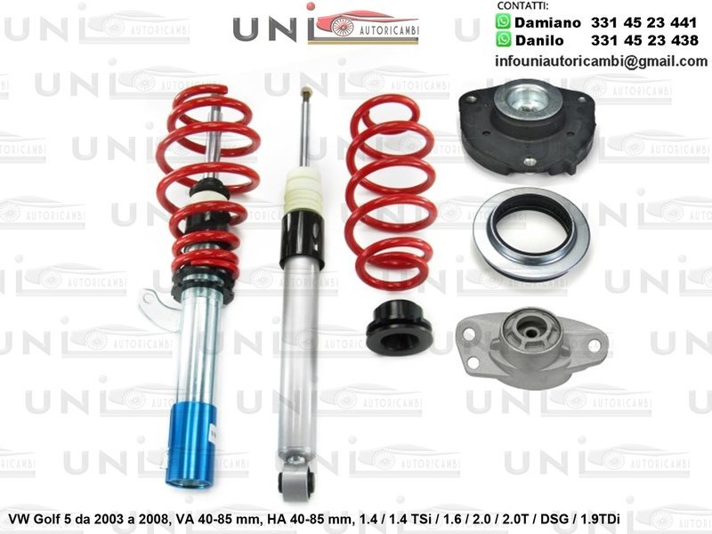 Assetto a Ghiera Regolabile VW Golf 5 1.4 / 1.4 TSi / 1.6 / 2.0 / 2.0T / DSG / 1.9TDi da 2003 a 2008