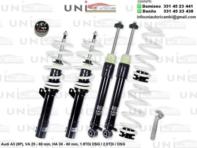 Assetto a Ghiera Regolabile Audi A3 (8P) 1.9TDi DSG / 2.0TDi / DSG NON PER MODELLI QUATTRO!!!