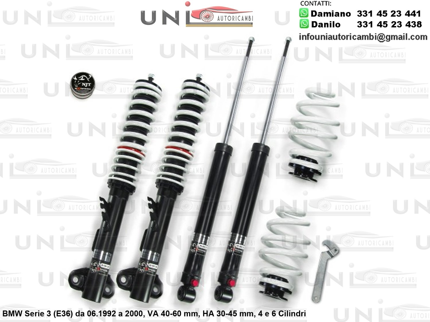 Assetto a Ghiera Regolabile BMW Serie 3 (E36) 4 e 6 Cilindri da 06.1992 a 2000