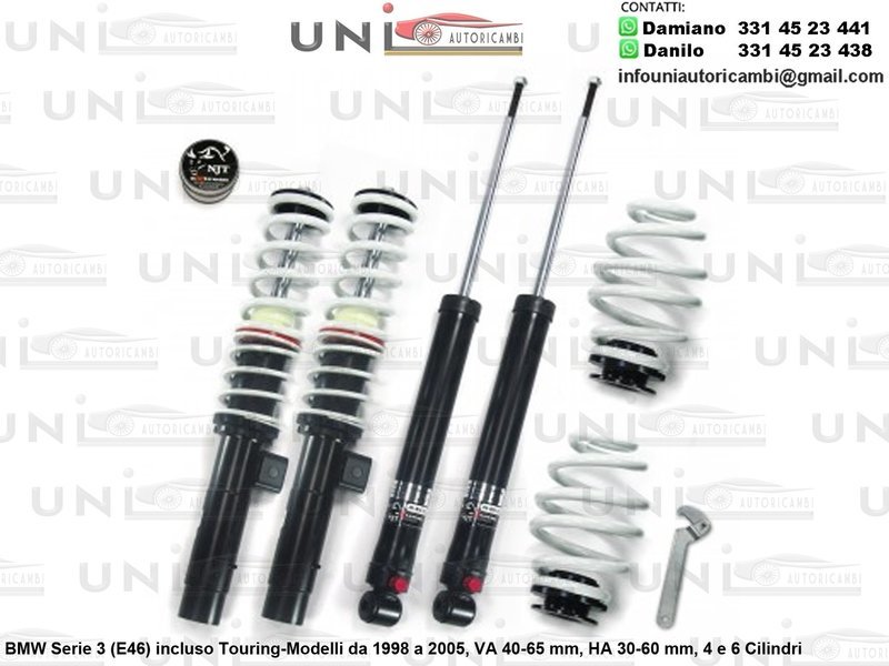 Assetto a Ghiera Regolabile BMW Serie 3 (E46) 4 e 6 Cilindri incluso Touring-Modelli da 1998 a 2005