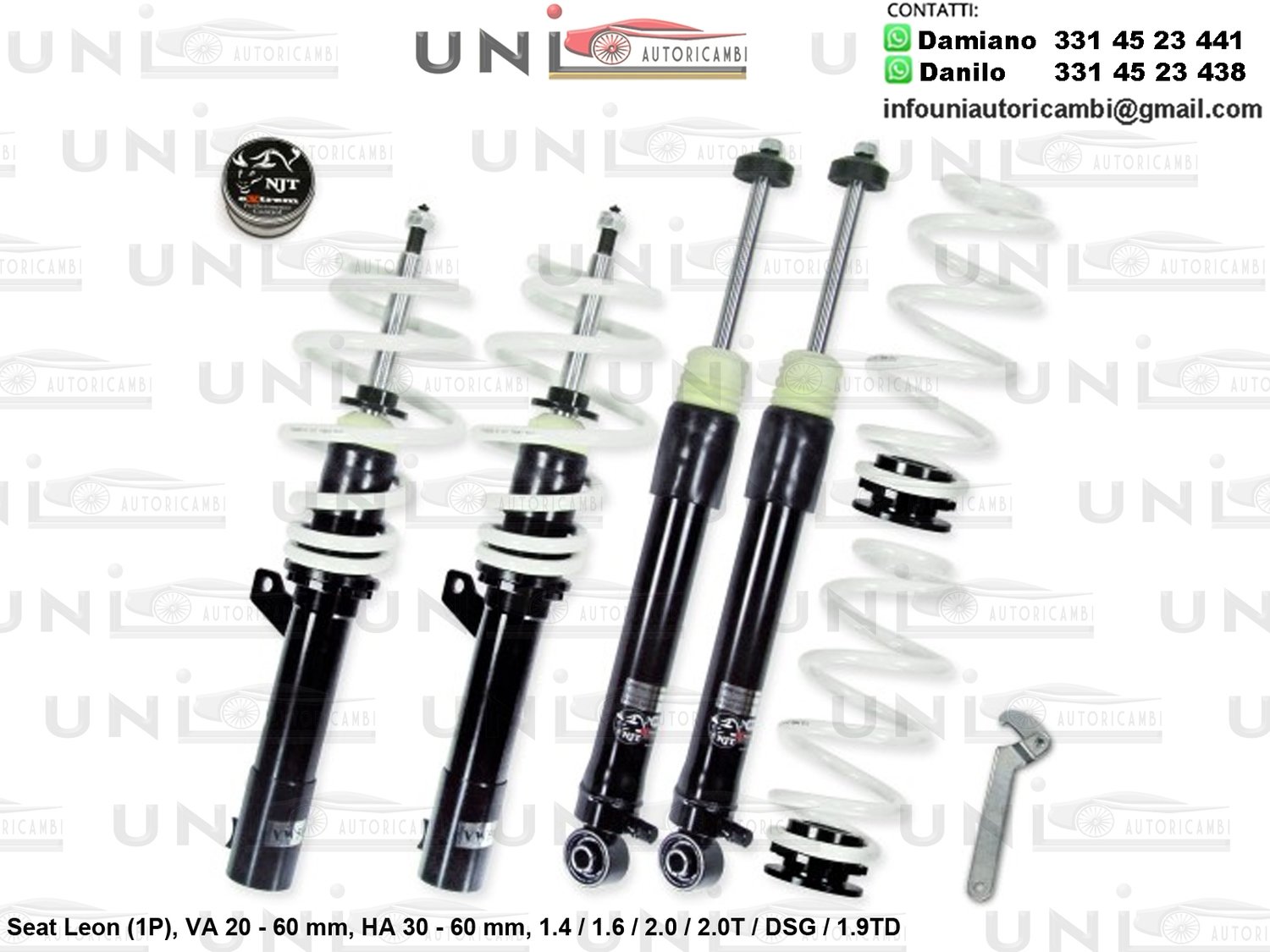 Assetto a Ghiera Regolabile Seat Leon (1P) 1.4 / 1.6 / 2.0 / 2.0T / DSG / 1.9TD