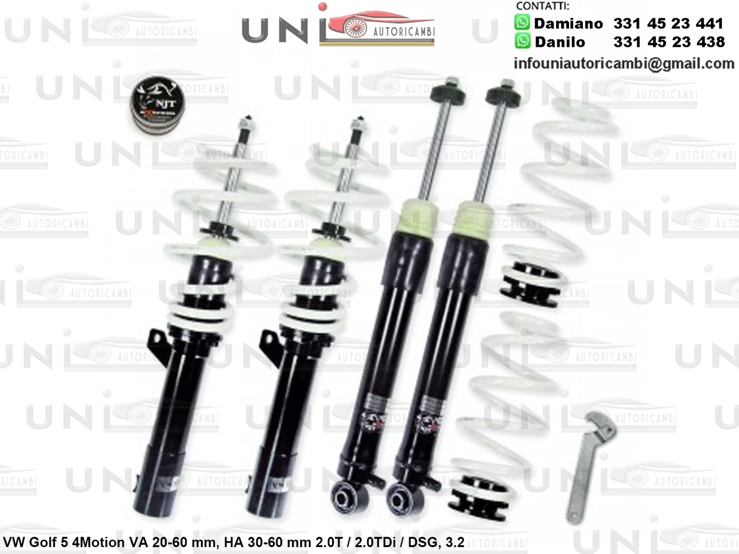 Assetto a Ghiera Regolabile VW Golf 5 4Motion 2.0T / 2.0TDi / DSG / 3.2