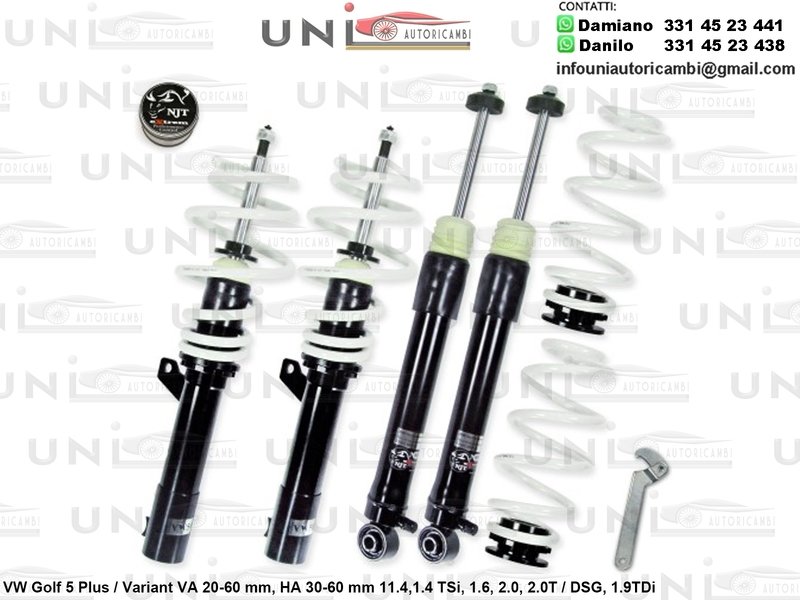 Assetto a Ghiera Regolabile VW Golf 5 Plus / Variant 1.4 / TSi / 1.6 / 2.0 / 2.0T / DSG / 1.9TDi