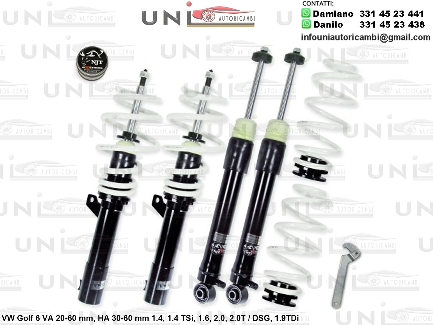 Assetto a Ghiera Regolabile VW Golf 6 1.4 / TSi / 1.6 / 2.0 / 2.0T / DSG / 1.9TDi