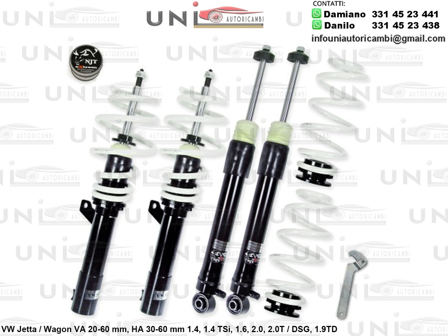 Assetto a Ghiera Regolabile VW Jetta / Wagon 1.4 / TSi / 1.6 / 2.0 / 2.0T / DSG / 1.9TD
