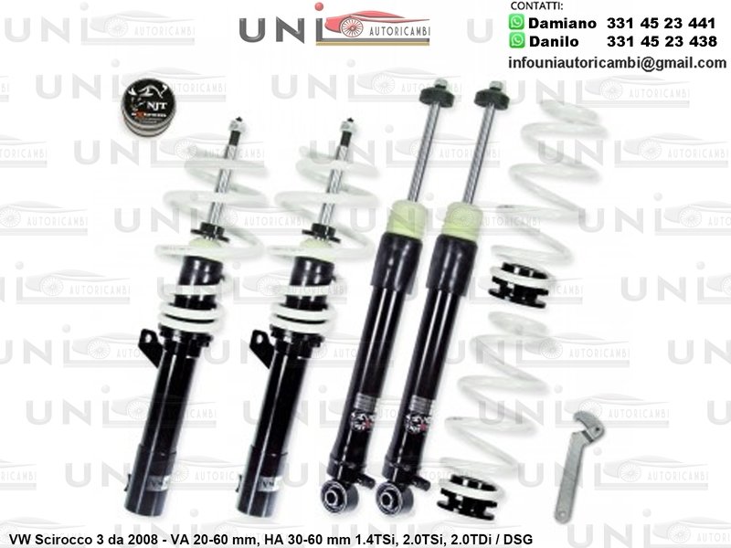 Assetto a Ghiera Regolabile VW Scirocco 3 da 2008 - 1.4TSi / 2.0TSi / 2.0TDi / DSG