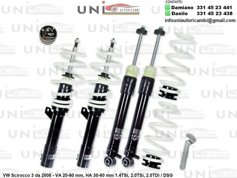 Assetto a Ghiera Regolabile VW Scirocco 3 da 2008 - 1.4TSi / 2.0TSi / 2.0TDi / DSG