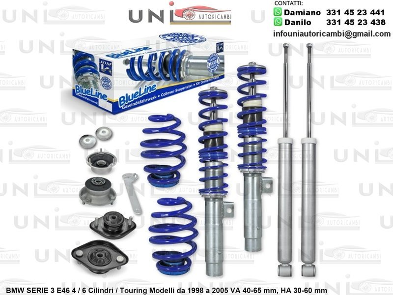 Assetto a Ghiera Regolabile BMW SERIE 3 E46 4 / 6 Cilindri / Touring Modelli da 1998 a 2005